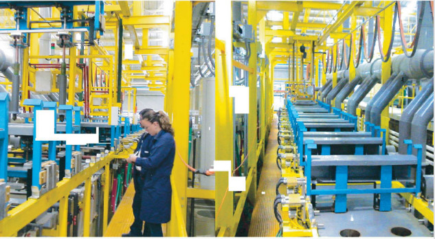 Linha de produção dura de galvanização automática do cromo para o anel de pistão da linha de chapeamento do polo da absorção de choque de México